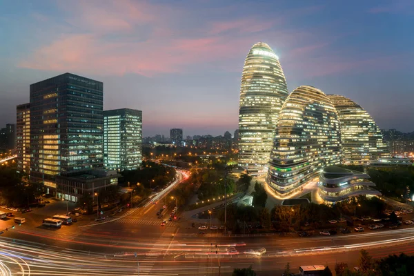 Wangjing Soho Business District Night Beijing China — Stock Photo, Image