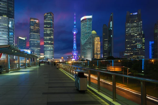 Shanghai Lujiazui Skyskrapa Finance District Nattetid Shanghai Kina — Stockfoto