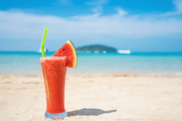 Watermeloen Cocktail Blauwe Tropische Zomer Strand Phuket Thailand Zomer Vakantie — Stockfoto