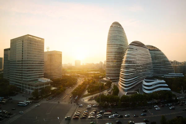 Beijing China Oktober 2017 Beijing Stadsgezicht Beroemde Gebouw Wangjing Soho — Stockfoto