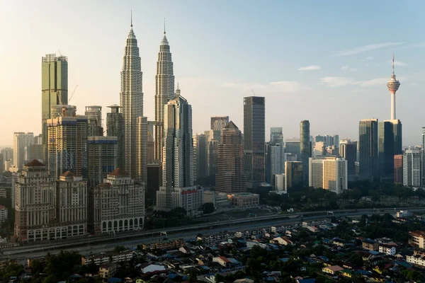 Kuala Lumpur Ciudad Skyline Rascacielos Edificio Distrito Negocios Centro Kuala — Foto de Stock