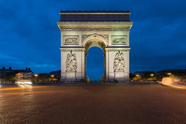Arco Del Triunfo Campos Elíseos Monumentos Centro París Por Noche — Foto de Stock