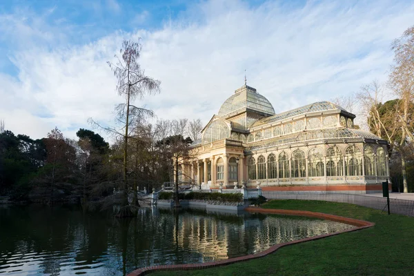 Palacio Cristal Crystal Palace Glass Metal Structure Located Madrid Buen — Stock Photo, Image