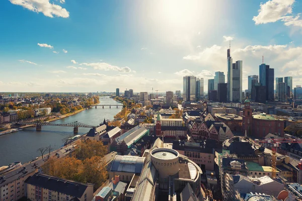 Frankfurt Main Εικόνα Στον Ορίζοντα Της Φραγκφούρτης Στη Γερμανία — Φωτογραφία Αρχείου