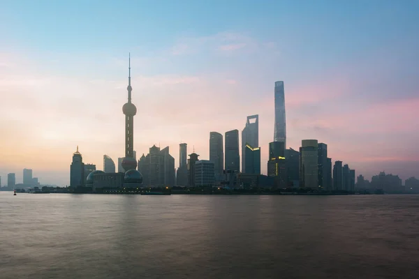 Shanghai Paisagem Urbana Skyline Vista Shanghai Lujiazui Finanças Negócios Arranha — Fotografia de Stock