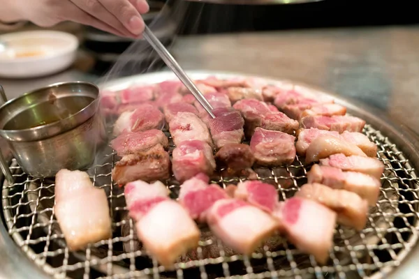 Treaky pork for Grilled Pork Belly, Korean style menu, Korea Traditional And Popular Food, delicious of food.