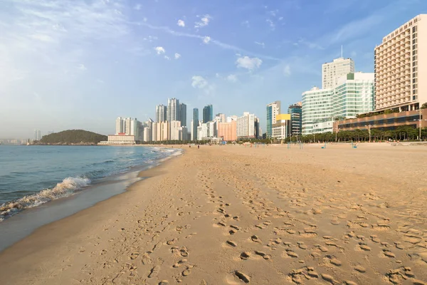 Playa Haeundae Más Popular Busan Debido Fácil Acceso Desde Centro —  Fotos de Stock