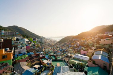 Görünüm Gamcheon kültür Köyü Busan, Güney Kore.