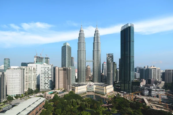 Kuala Lumpur Ciudad Skyline Rascacielos Edificio Distrito Negocios Centro Kuala — Foto de Stock