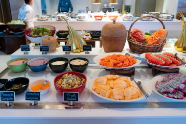 Açık büfe yemek bir otel, Kahvaltı, friuts ve yoğurt