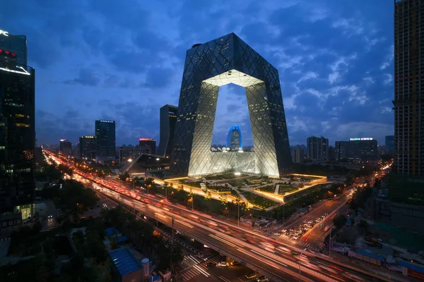 中国北京市。中国中央テレビ (Cctv) 遺伝研を構築 — ストック