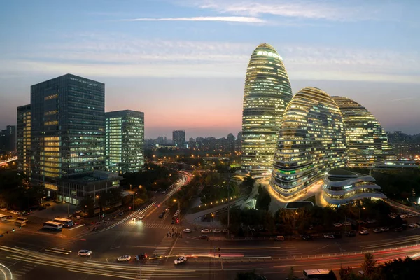 WangJing Soho business district at night in Beijing, China. — Stock Photo, Image