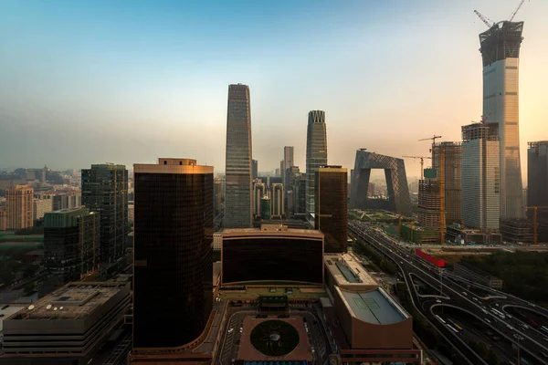 Peking skyline vid Chaoyang Central Business District i Peking — Stockfoto