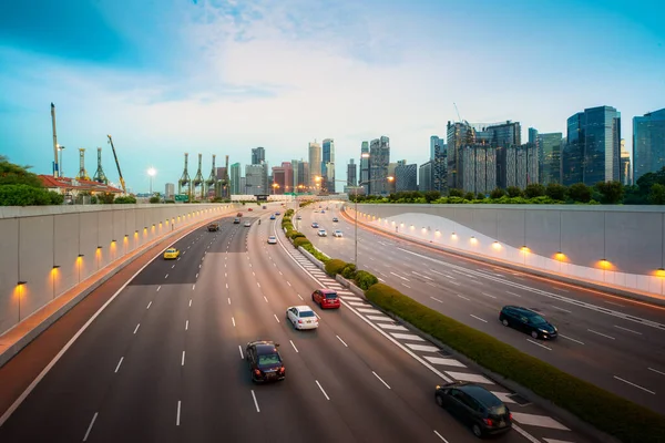 Busy Road City Background Rush Hour Motion Blurred Vehicle Car — Stock Photo, Image