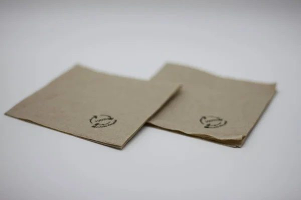 Ekologické Papírové Ubrousky Vyrobené 100 Recyklovaného Papíru — Stock fotografie