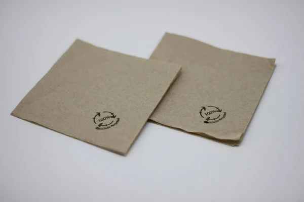 生态纸餐巾纸 100 回收纸制成 — 图库照片