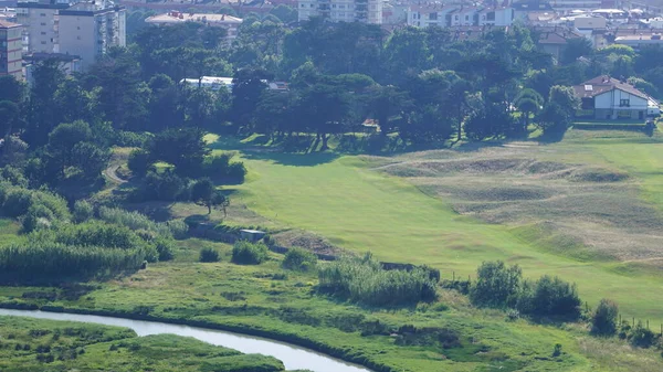 Vista Campo Golfe Junto Praia Zarauz País Basco Espanha — Fotografia de Stock
