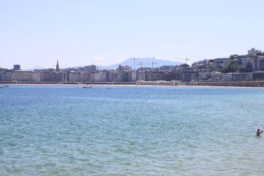 San Sebastian şehri manzaralı, İspanya.