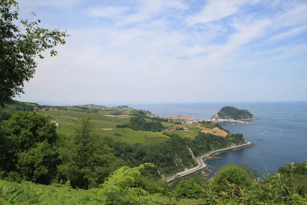 Panorama Města Getaria Baskicku Španělsko — Stock fotografie