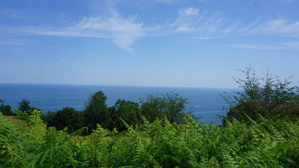 Uitzicht Zee Vanaf Berg Vanaf Heuvels Van Getaria Het Baskenland — Stockfoto