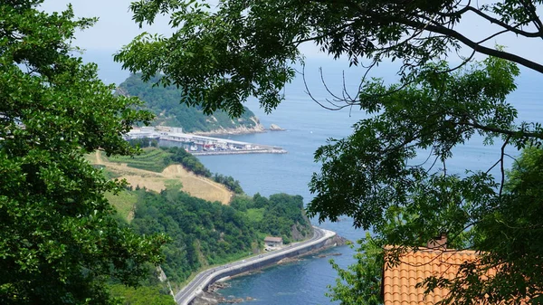 Getaria Krajobraz Port Widziany Krzaka Kraju Basków — Zdjęcie stockowe