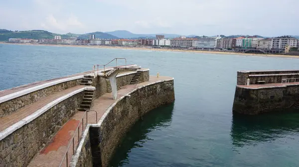 Paisaje Playa Zarauz País Vasco España — Foto de Stock