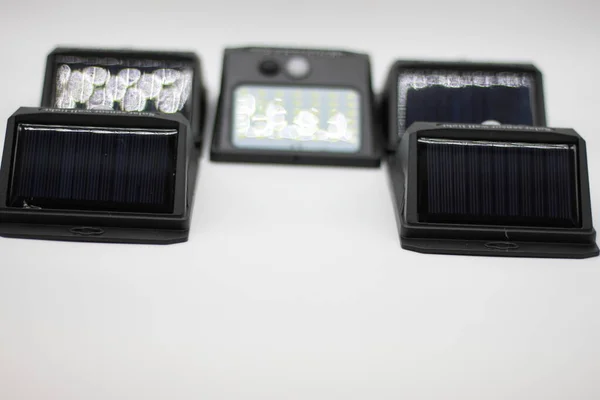 Holofotes Solares Com Sensor Movimento Sensor Luz — Fotografia de Stock