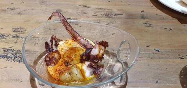 Gegrilde Octopus Met Gerookt Aardappelschuim Paprika Van Vera — Stockfoto