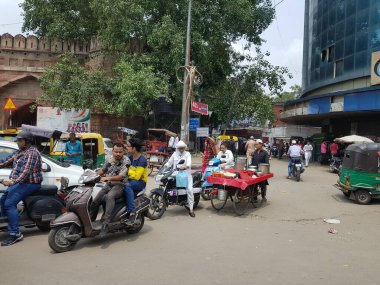 Yeni Delhi, Hindistan, 18 Ağustos 2019: Hindistan 'da Yeni Delhi sokak manzarası