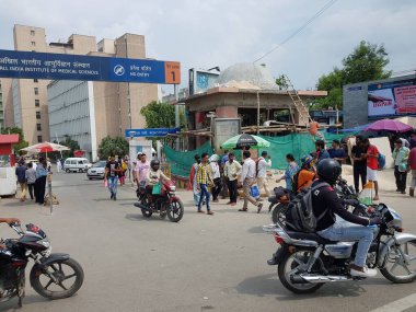 Yeni Delhi, Hindistan, 18 Ağustos 2019: Hindistan 'da Yeni Delhi sokak manzarası