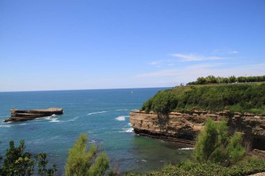 Landscape of the coast of the Bay of Biscay in Biarritz, Basque Country, Aquitaine France clipart