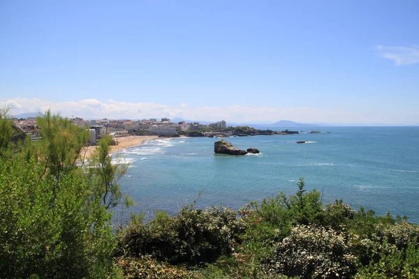 Paisaje Costa Del Golfo Vizcaya Biarritz País Vasco Aquitania Francia — Foto de Stock