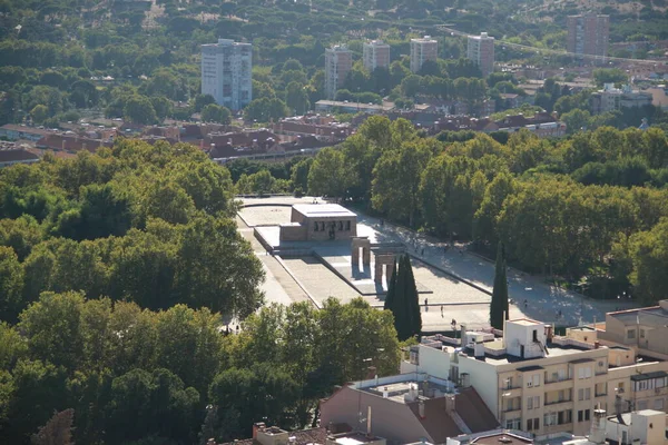 Madrid Spanya Daki Debod Tapınağı Manzarası — Stok fotoğraf