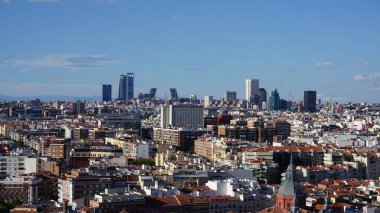 Madrid, İspanya, 17 Ağustos 2020: Madrid ufuk çizgisi