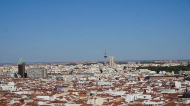 Madrid, İspanya, 17 Ağustos 2020: Madrid ufuk çizgisi