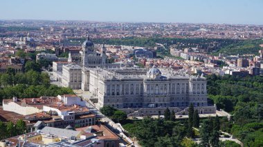 Madrid, İspanya, 17 Ağustos 2020: Madrid ufuk çizgisi