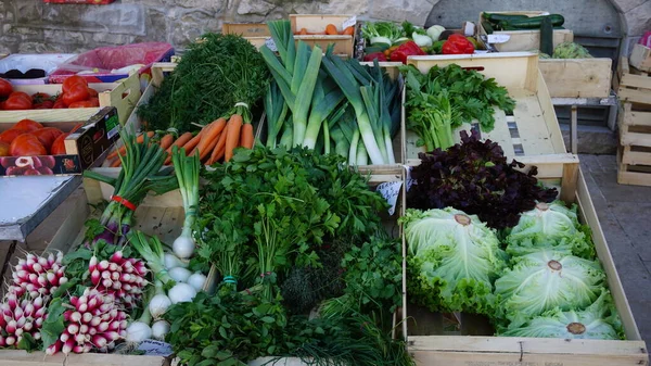 Aquitânia França Junho 2020 Legumes Mercado Biarritz — Fotografia de Stock