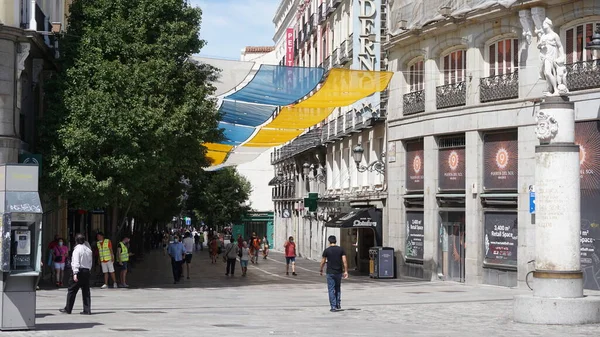 Madryt Hiszpania Sierpnia 2020 Puerta Del Sol Madrycie — Zdjęcie stockowe