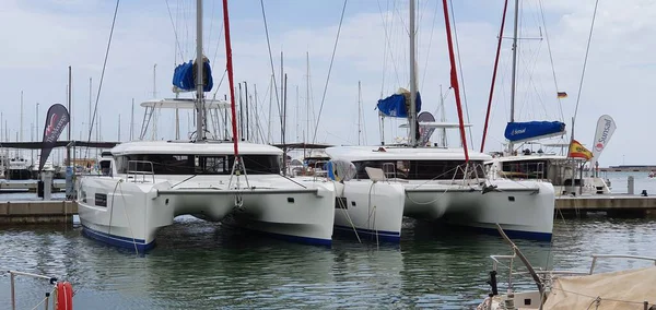 Palma Mallorca Balearic Islands Spain August 2020 Boats Moored Marina — стоковое фото