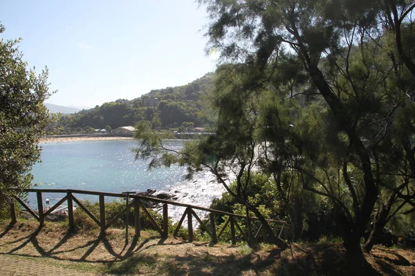 Paisaje Isla Santa Clara Bahía Donostia San Sebastián Gipuzkoa País — Foto de Stock