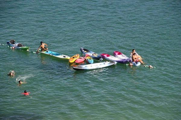 Donostia San Sebastian Pais Vasco Agosto 2020 Tarde Canoas Kayaks —  Fotos de Stock