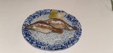 Ançüez nigiri Donostia San Sebastian 'da bir restoranda Bask ülkesinde