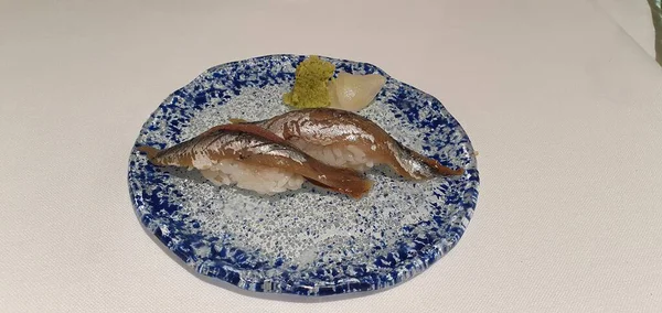 Ançüez nigiri Donostia San Sebastian 'da bir restoranda Bask ülkesinde