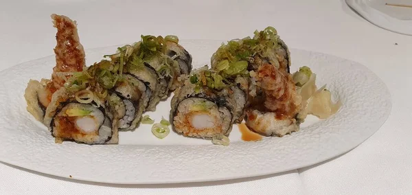 Tempura Maki Krab Restauracji Donostia San Sebastian Kraju Basków — Zdjęcie stockowe