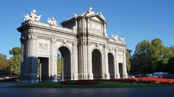 Madrid Spanya Eylül 2020 Covid Salgını Sırasında Madrid Puerta Alcala — Stok fotoğraf