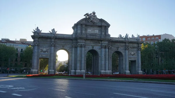 Madrid Španělsko Září 2020 Krajina Puerta Alcala Madridu Během Pandemie — Stock fotografie
