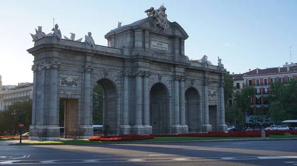 Madrid Spanya Eylül 2020 Covid Salgını Sırasında Madrid Puerta Alcala — Stok fotoğraf