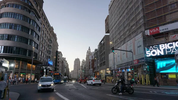 Madrid España Septiembre 2020 Paisaje Gran Vía Madrid Durante Pandemia — Foto de Stock