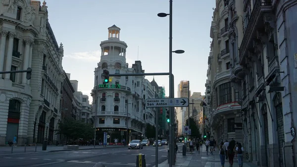 Madrid España Septiembre 2020 Vista Gran Vía Madrid Durante Pandemia —  Fotos de Stock