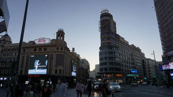 Madrid España Septiembre 2020 Vista Gran Vía Madrid Durante Pandemia — Foto de Stock